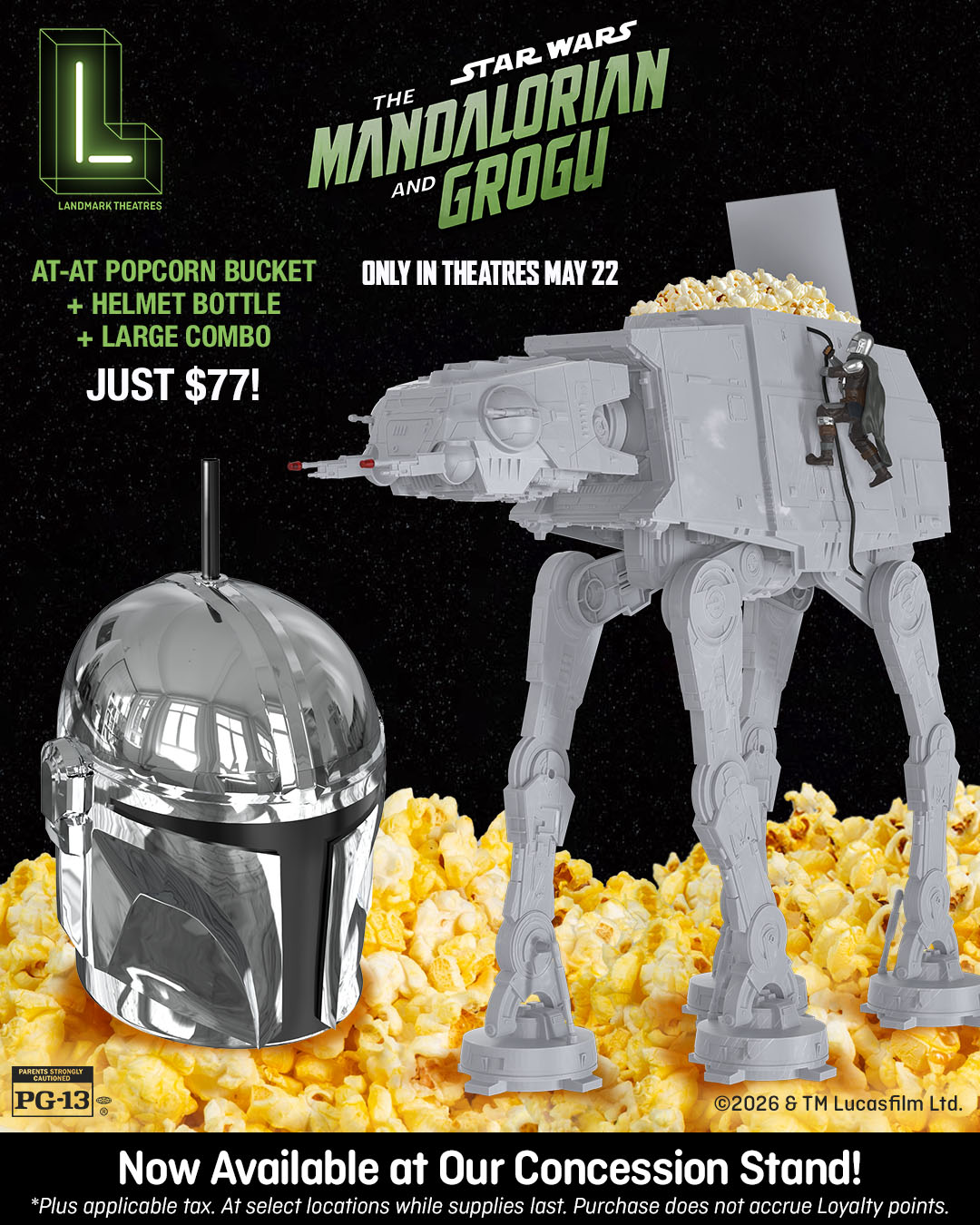 This is the snack. 💫 The AT‑AT Popcorn Bucket + Helmet Bottle +