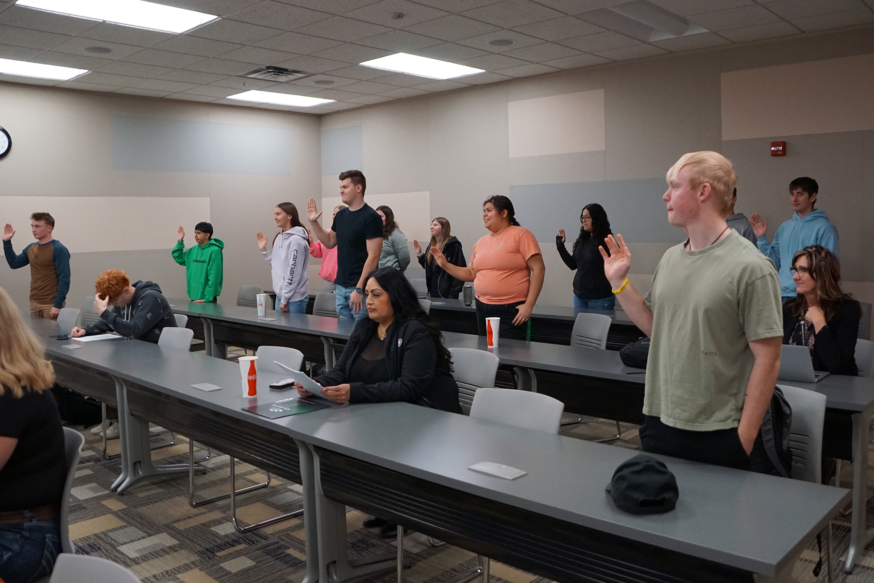 Central - Before the mock trial begins, jurors are sworn in. | Facebook