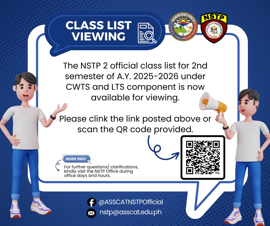 𝐀𝐍𝐍𝐎𝐔𝐍𝐂𝐄𝐌𝐄𝐍𝐓 |... - National Service Training Program-ASSCAT | Facebook
