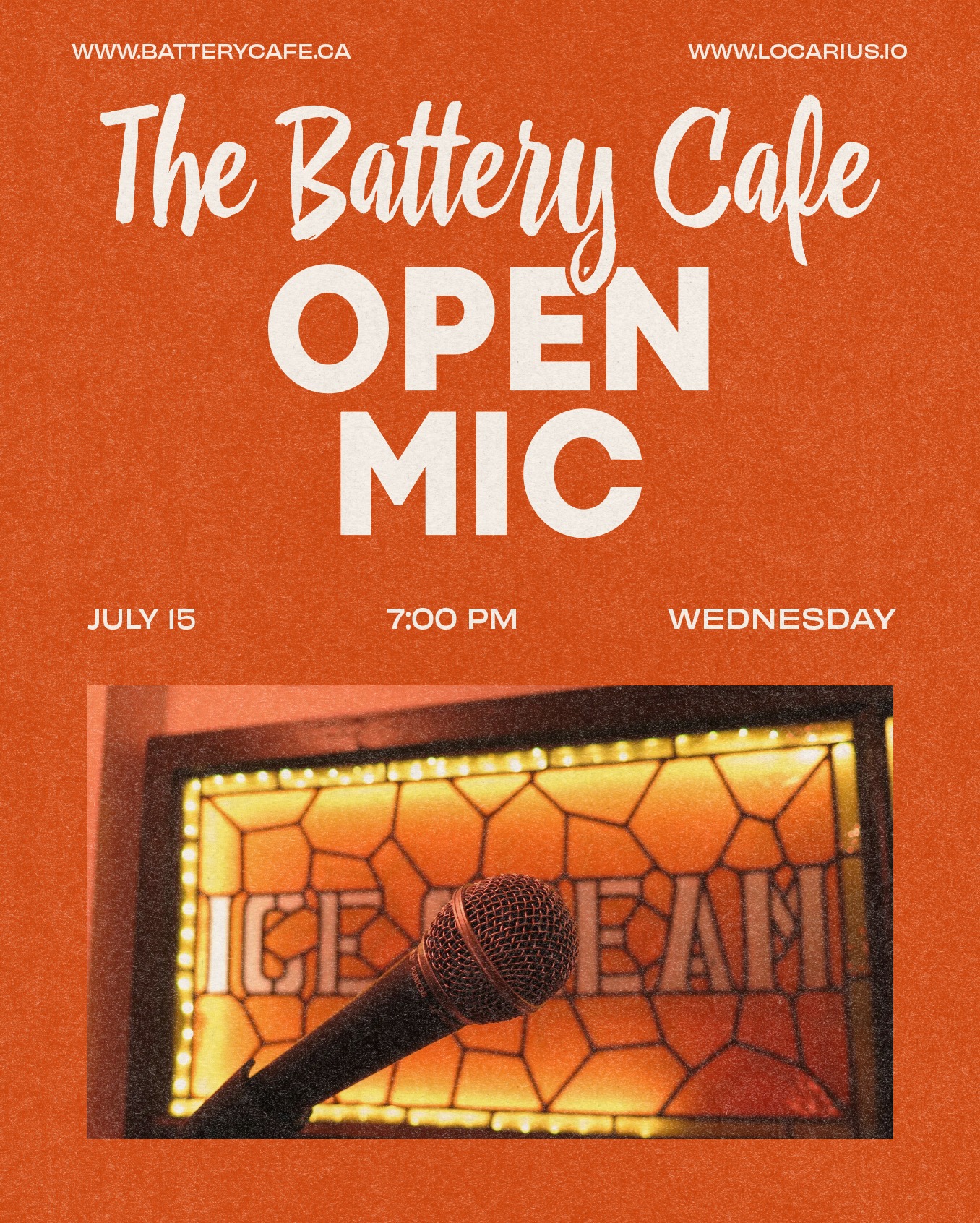 The Battery Cafe's event lineup for July 13-19