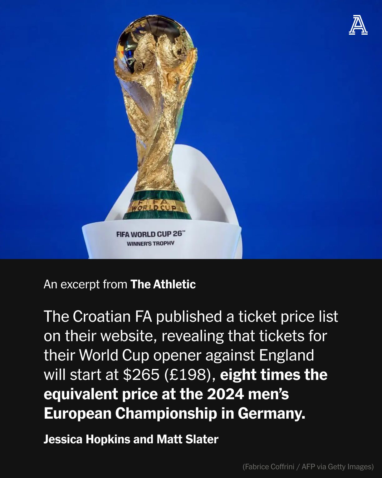 The Athletic - FIFA’s pricing for the tickets available to supporters ...