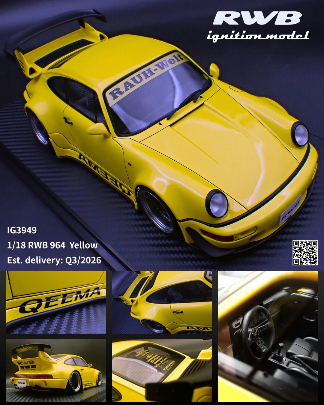 How do you like this RWB 964? 💛🔥 IG-MODEL 1/18 scale is now