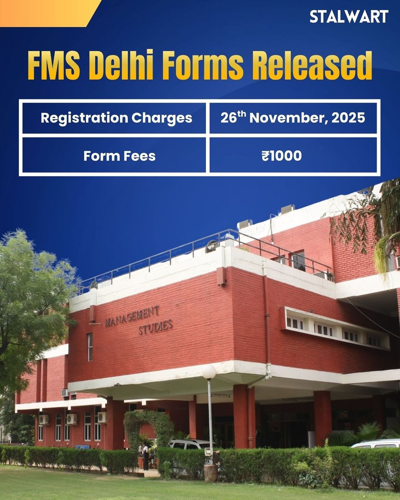 Stalwart - FMS Delhi forms released… #cat2025 #fmsdelhi #catexam # ...