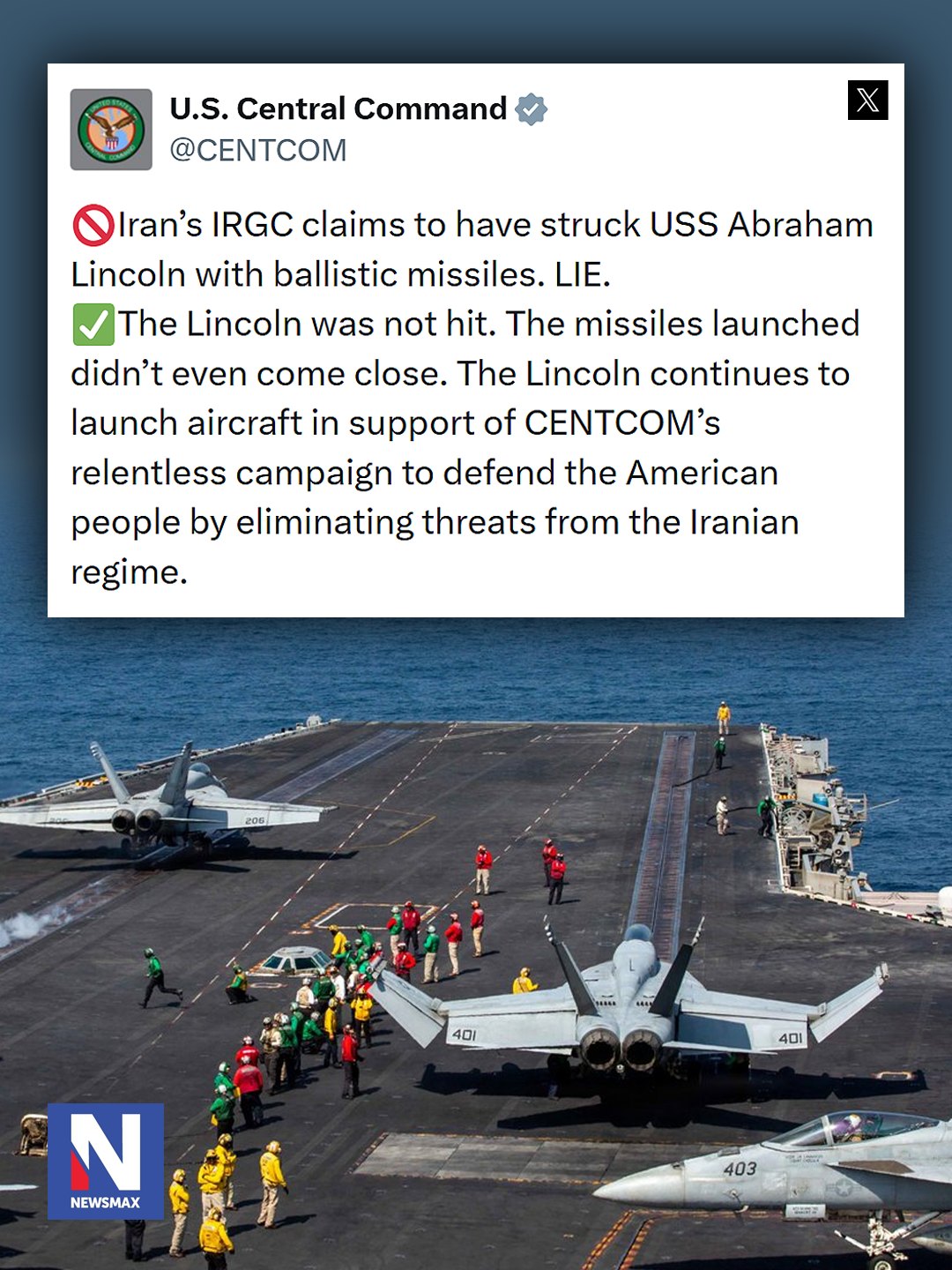 NEWSMAX - U.S. Central Command fact checked the 