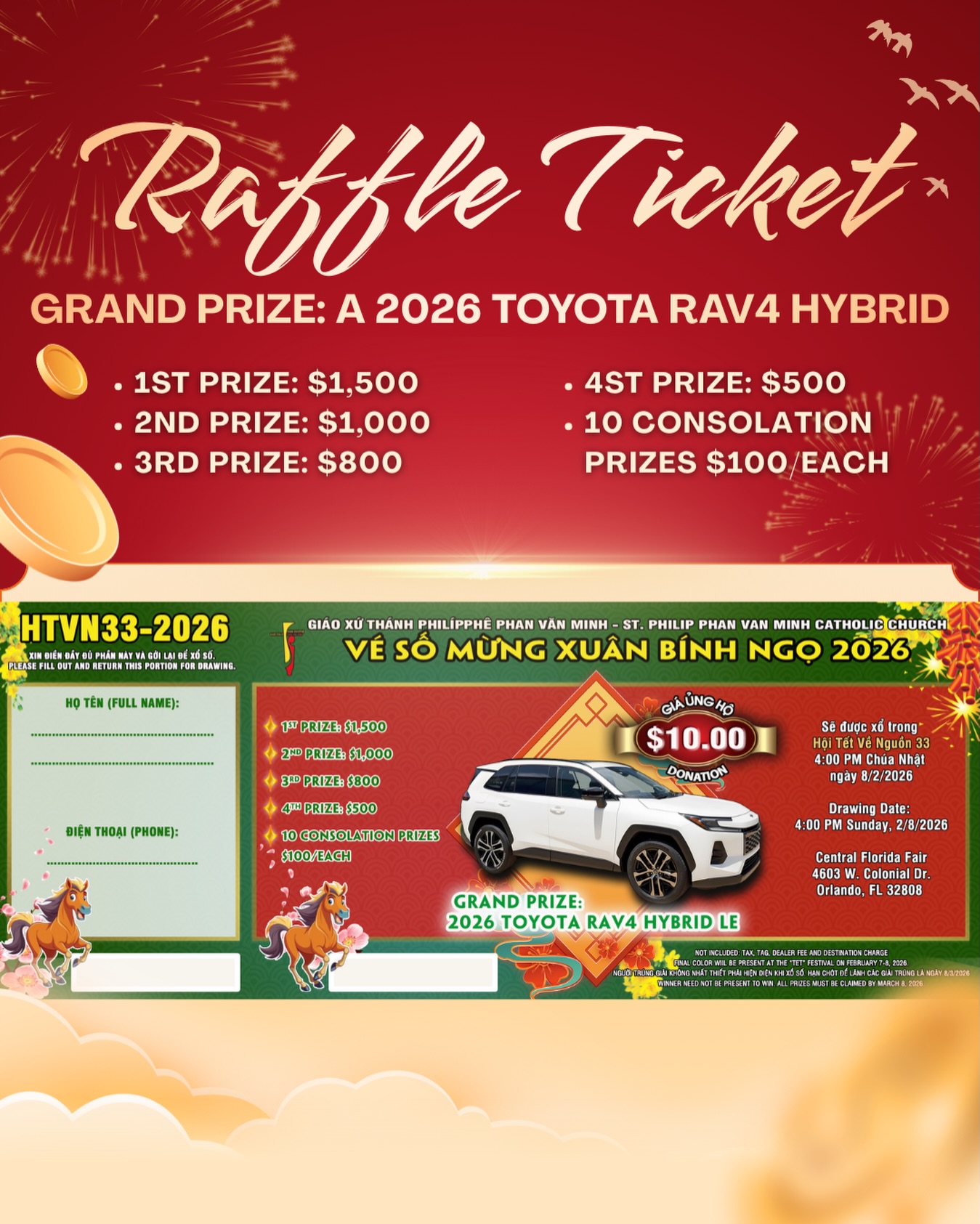 TET - 🎟️ RAFFLE TICKET ALERT – ONLY $10 TO WIN BIG! 🎟️ This Tết, don’t ...