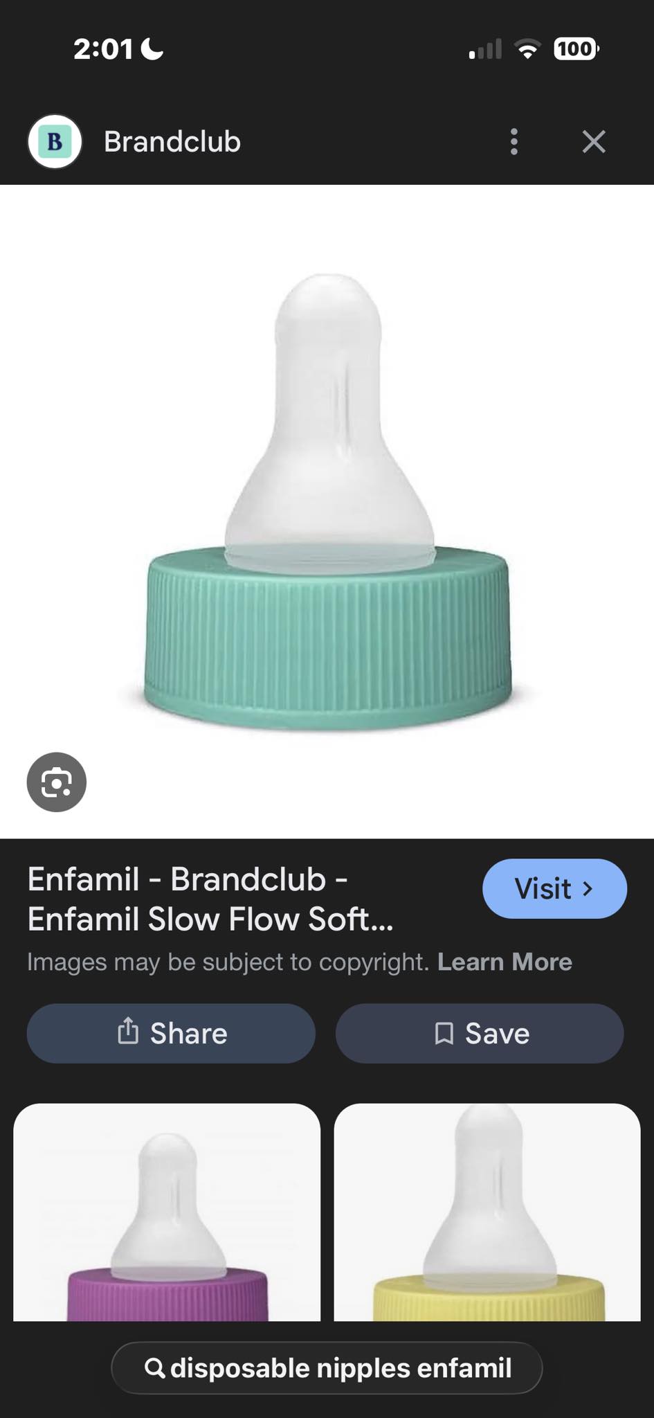 Calling all bottle feeding peeps!! My son literally only takes to the hospital disposable nipples. Does anyone know of any bottle brands with this shape? I've been reusing the disposables on bottles
