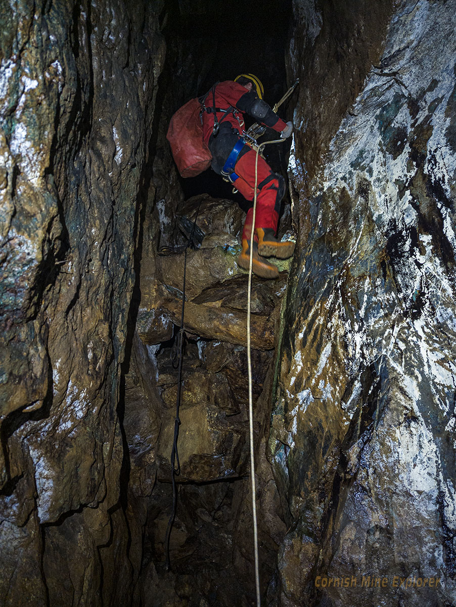 Cornish - My buddy descending a small rope pitch to join me as we ...