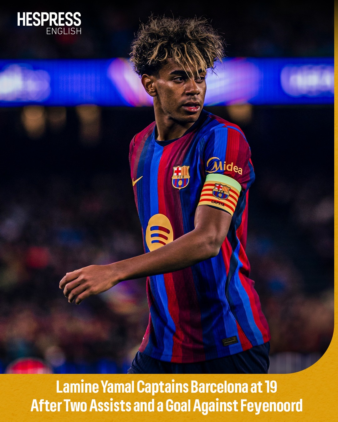 Lamine Yamal, 19, captained Barcelona after Raphinha's