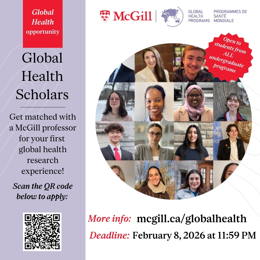 McGill - Applications are now open for the 2026 Global Health Scholars ...