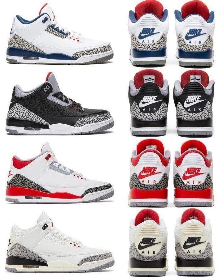 The OG Jordan 3 colorways #RetroGeek #80s