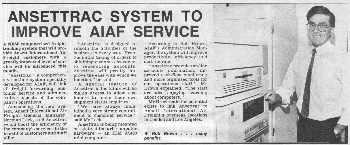 Sir - THE STAFF NEWSPAPER FOR ALL ANSETT COMPANIES ANSETT NEWS, No ...