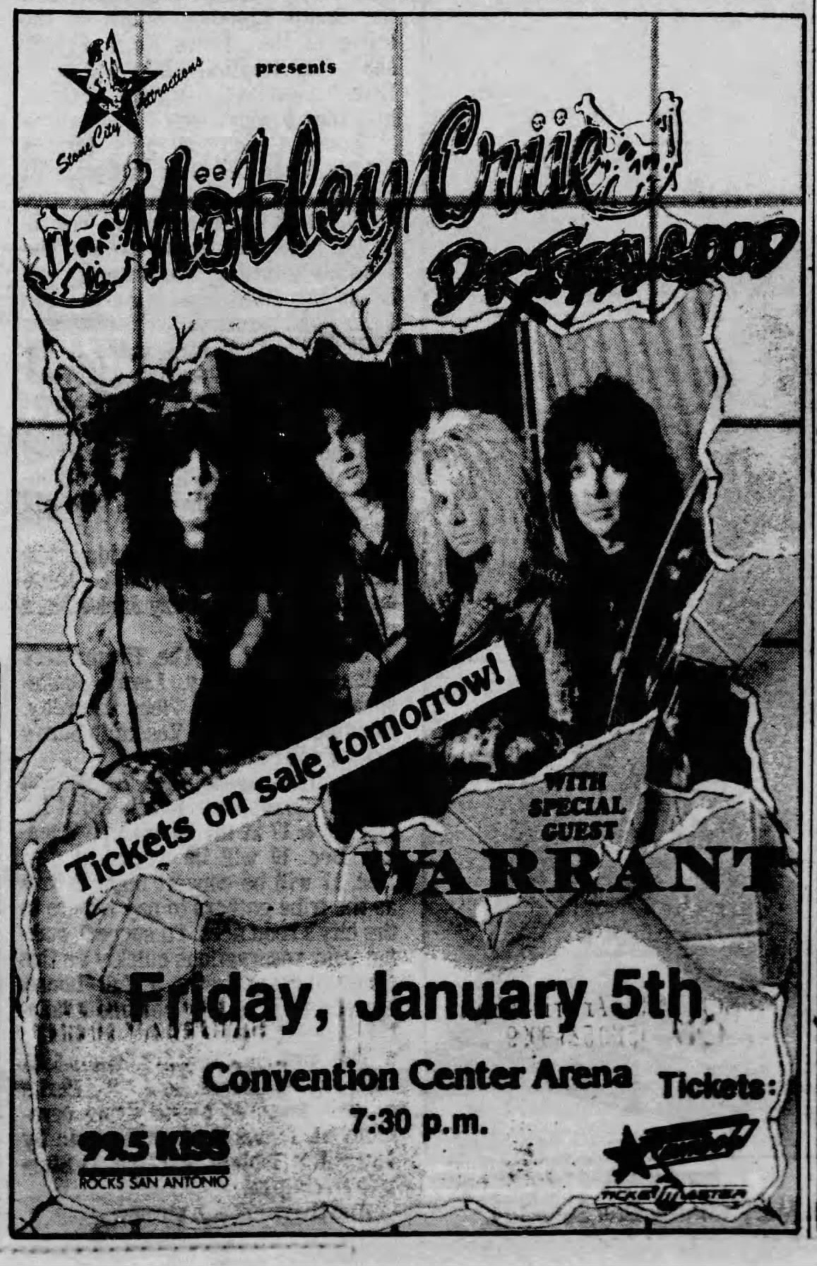 Motley Crue's Theatre of Pain tour at Cow Palace in 1985