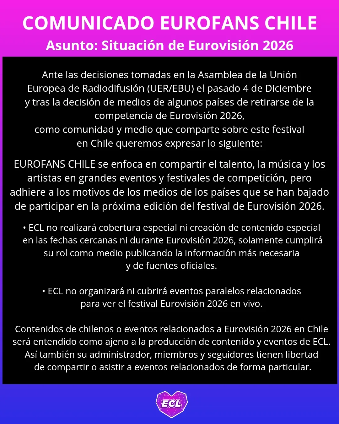 Eurovision Song Contest Fans Chile - ECL | Santiago