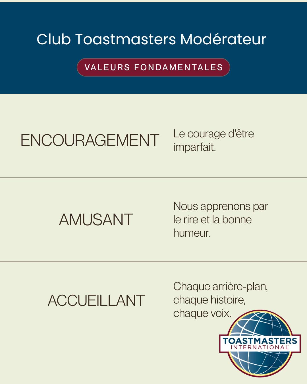 Toastmasters Moderator Club Modérateur - for Guests & Members