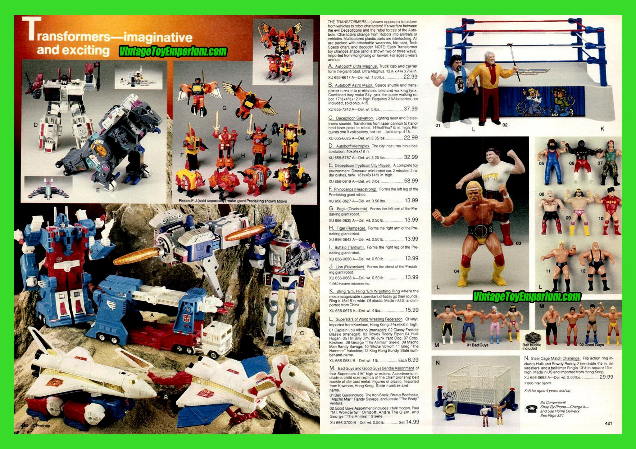 1986 JCPenney Catalog (pgs. 420-421) - Transformers - WWF