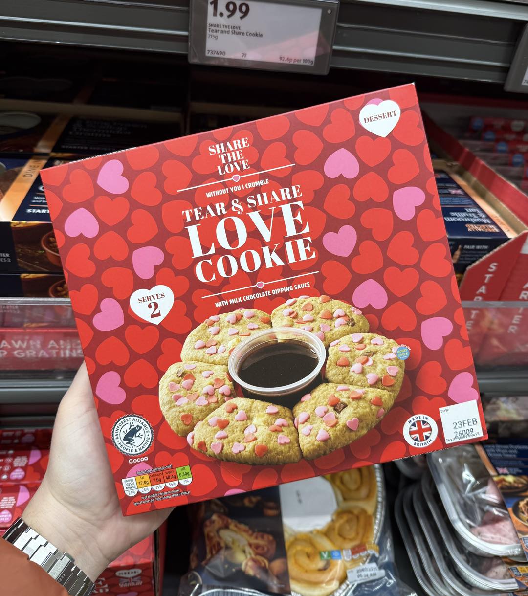 This Tear & Share Love Cookie has just arrived new in to ALDI..!