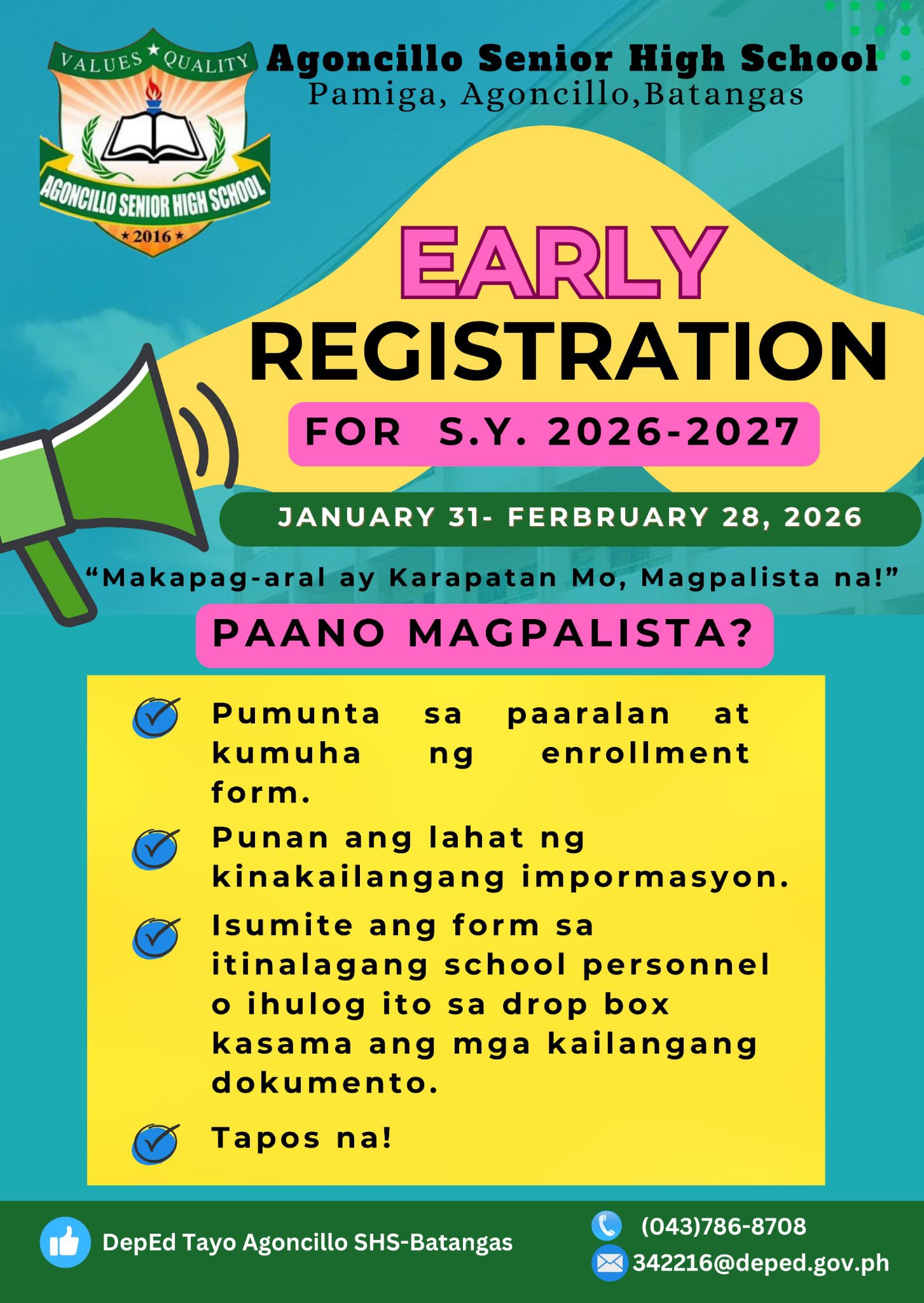 DepEd Tayo Agoncillo... - DepEd Tayo Agoncillo SHS- Batangas