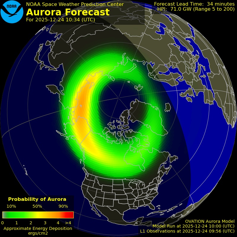 Aurora - The current hemispheric power is 71GW! #auroranotifier # ...