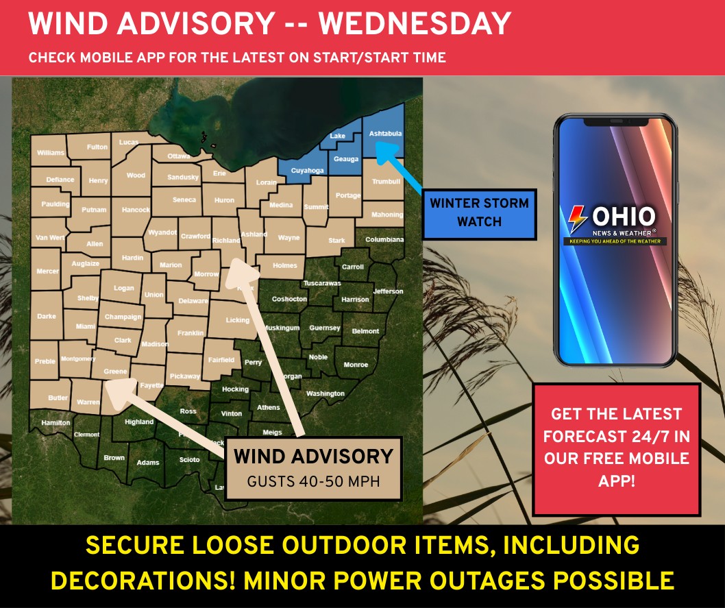Ohio - WIND ADVISORY: Parts of Ohio are now under a Wind Advisory for ...