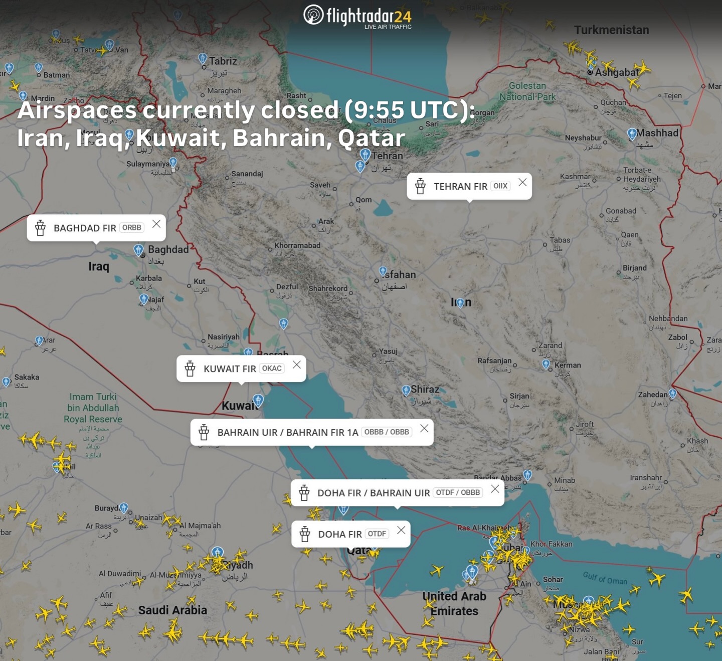 Airspaces currently closed (9:55 UTC):... - Flightradar24.com | Facebook