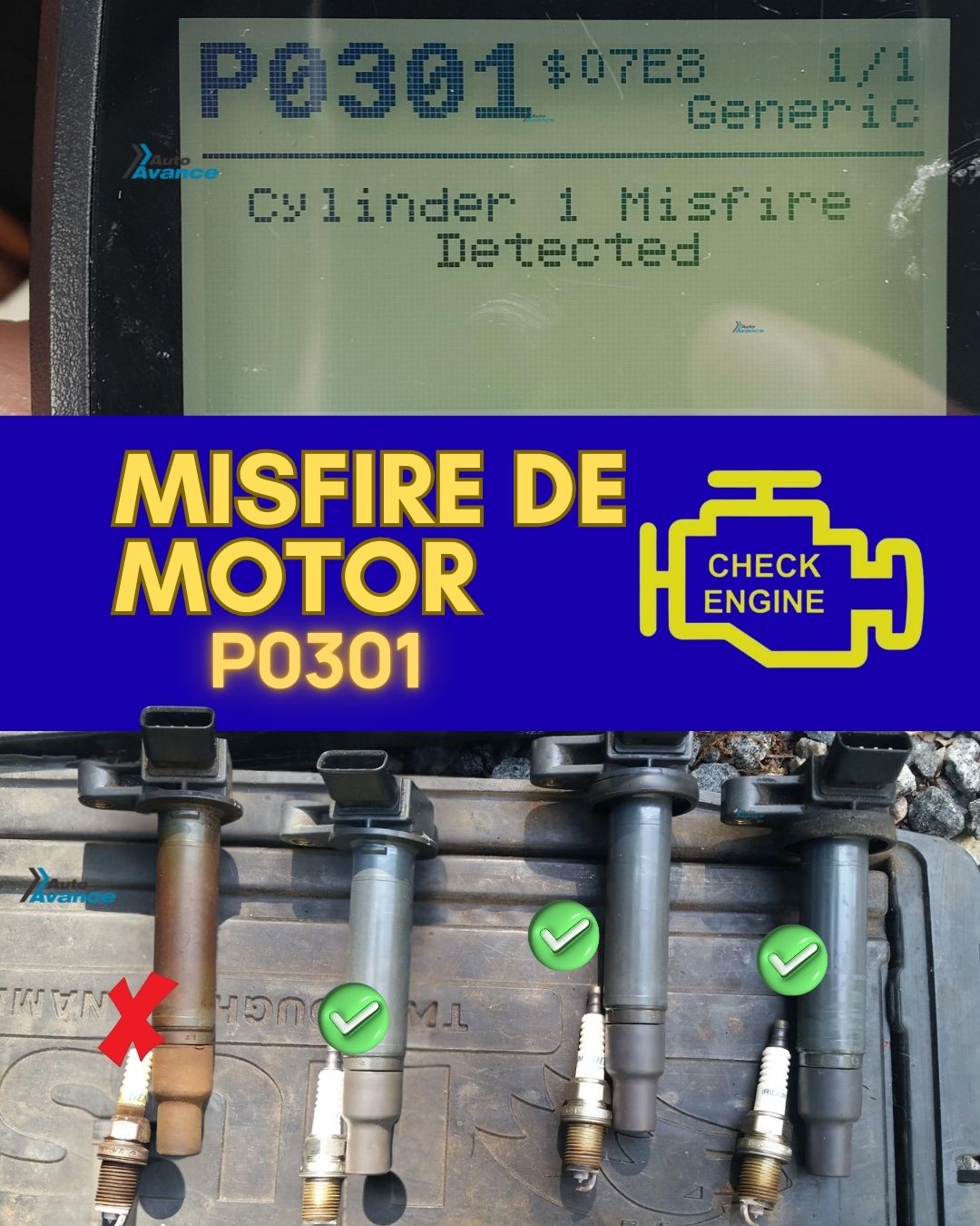 Auto Avance - misfire de motor – dtc p0301 El código... | Facebook