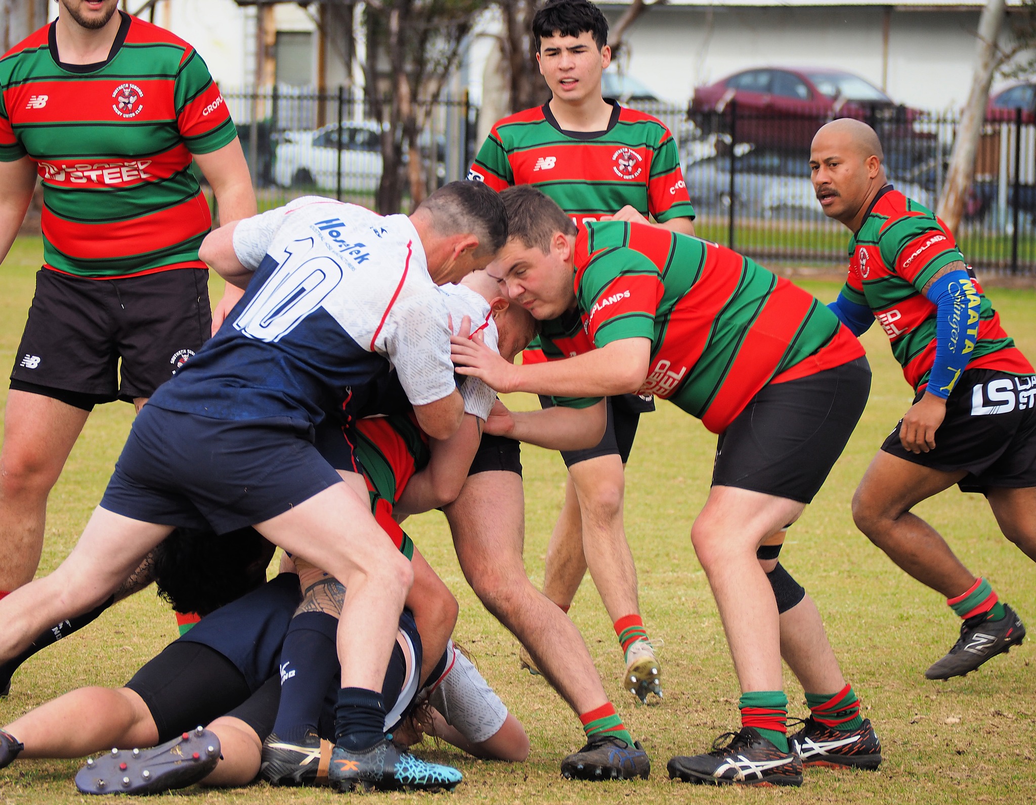 Souths Rugby Union - Match action ... red v green as Souths celebrate ...