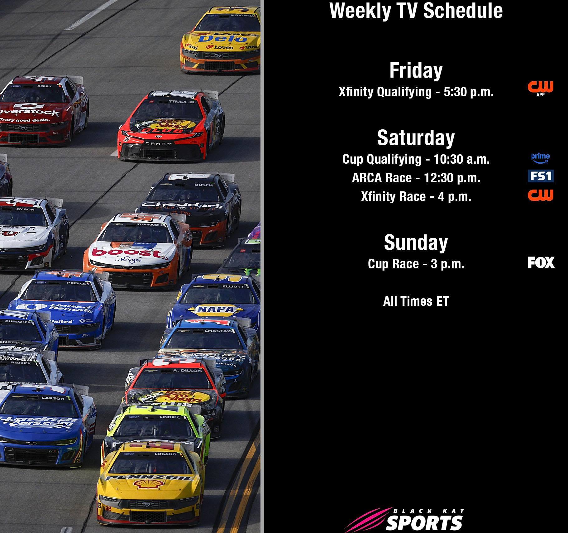Here is your TV schedule for all of the... - Black Kat Sports | Facebook