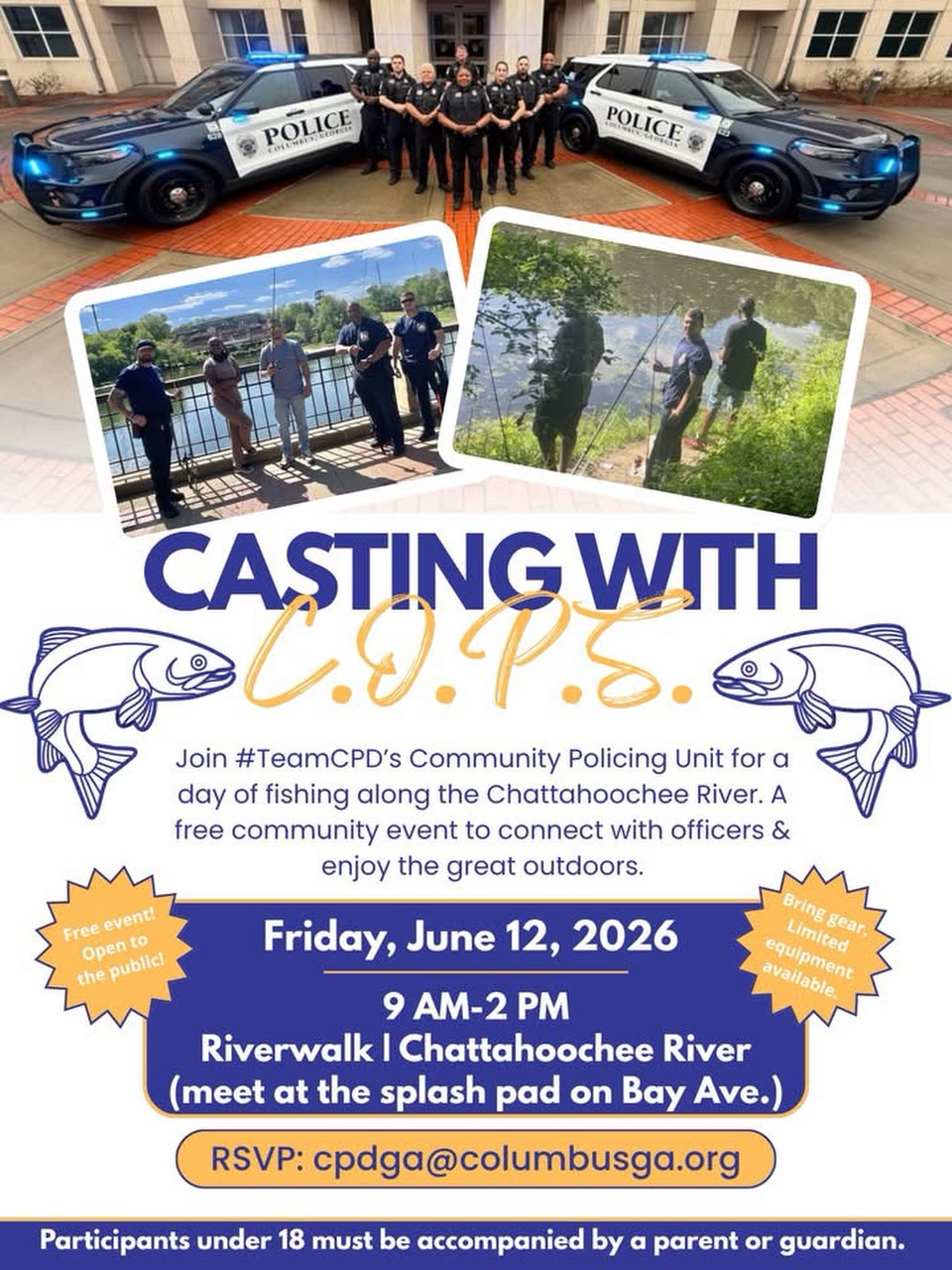 Friendly reminder! Join #TeamCPD for Casting with C.O.P.S. 🎣 on