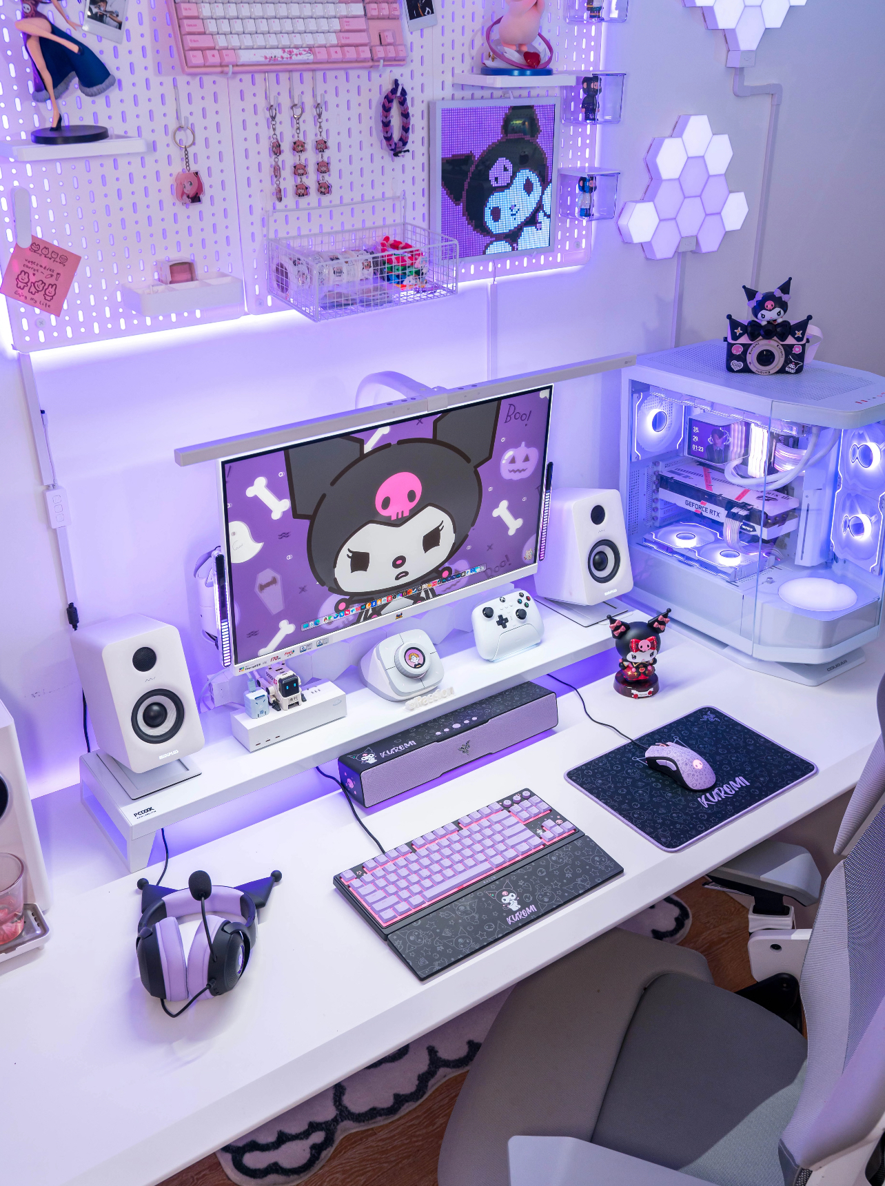 Kuromi gaming setup 🎀 #kuromi #sanrio #gamingsetup #pcgamer
