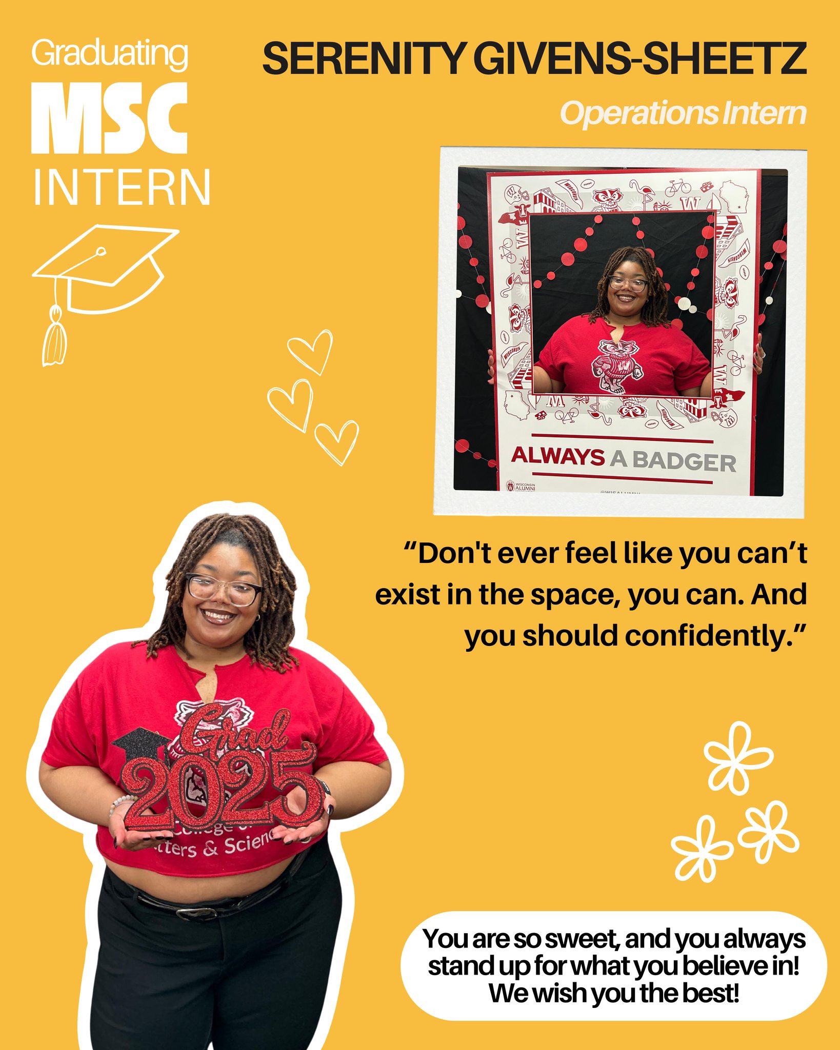 UW-Madison - Help us congratulate our graduating intern, Serenity! 🎓🎉 ...