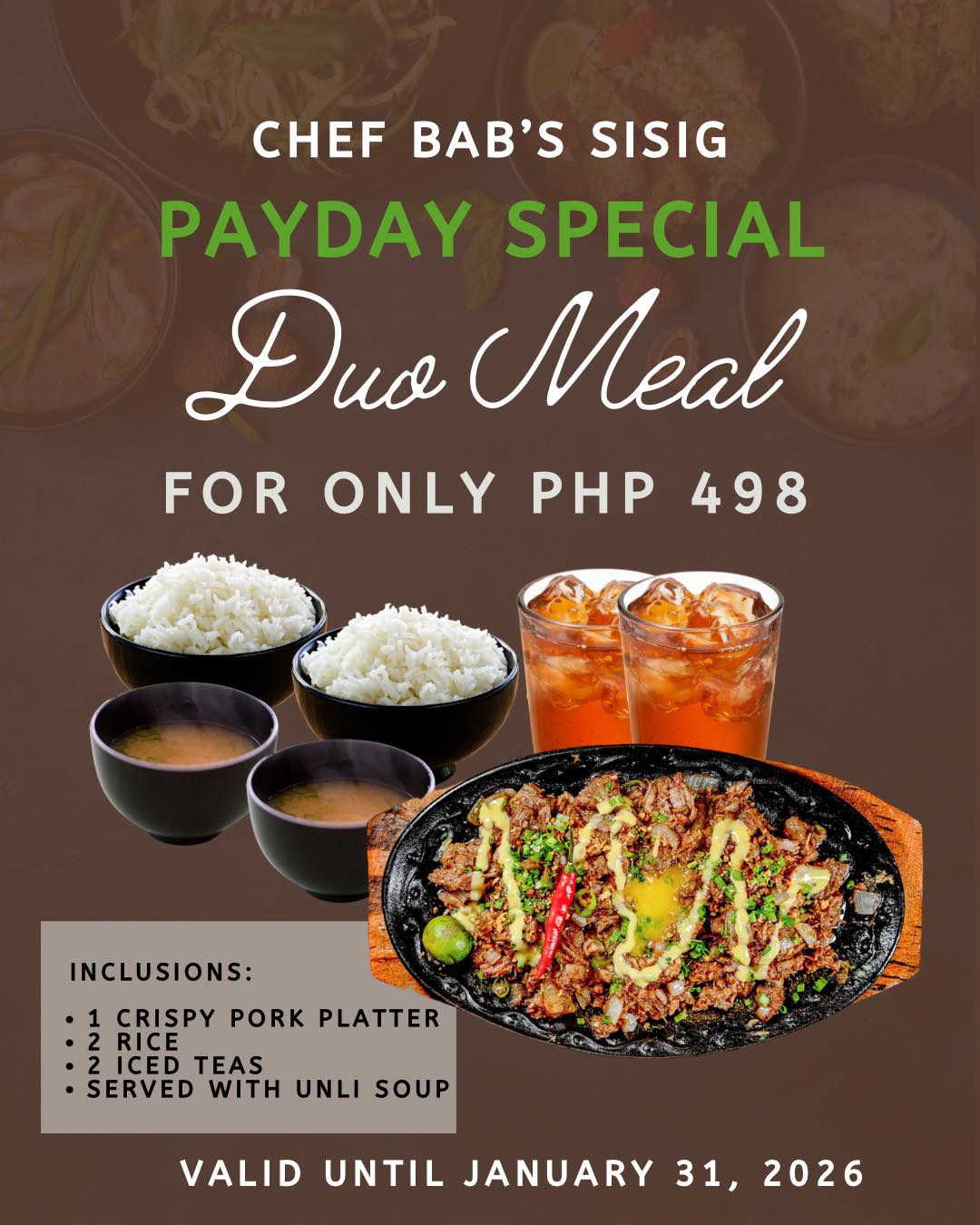 Chef - TGIF! Treat yourself over the weekend! 😋 Chef Bab's House of ...