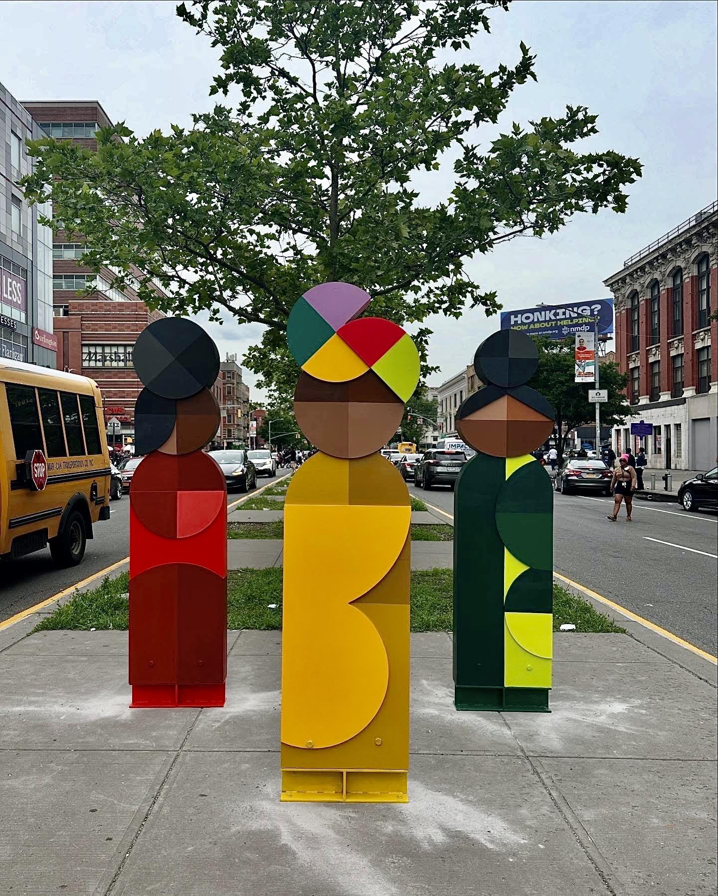 Harlem sculpture gardens exhibit at Broadway malls