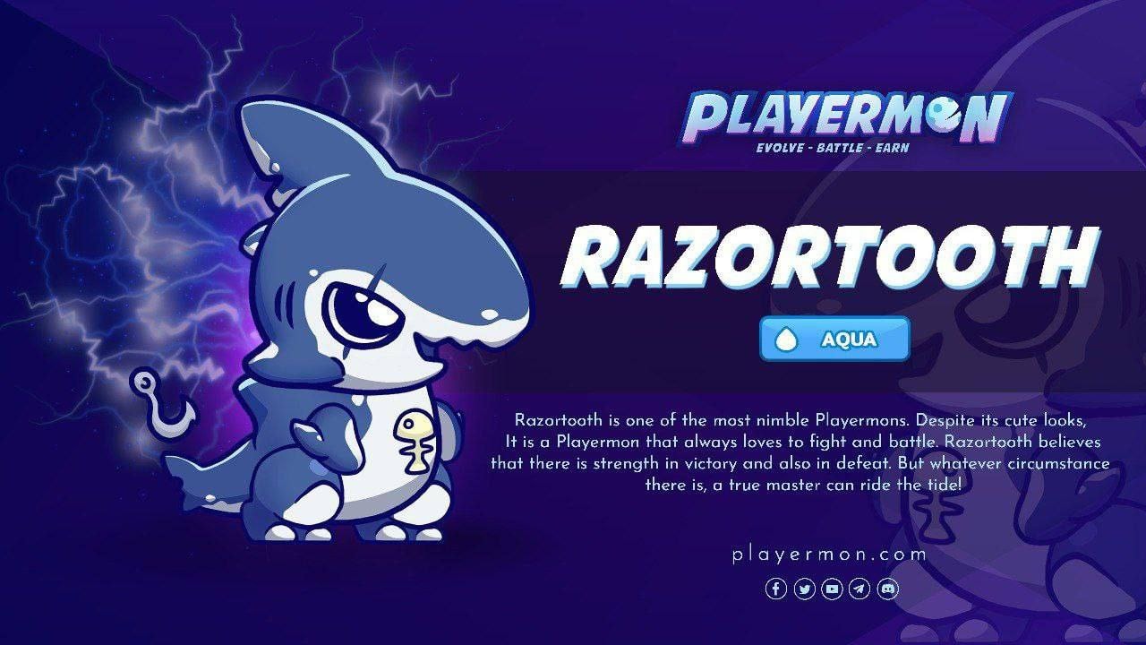 Playermon - 🚀 PLAYERMON REVEAL 🚀 Razortooth is an Aqua... | Facebook