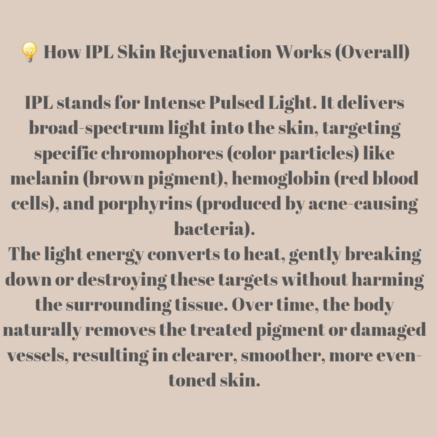 Did you know how IPL actually works?... - Esthetics By Teale | Facebook