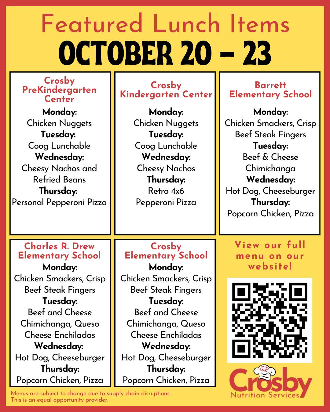 Get ready for a week of... - Crosby Nutrition Services | Facebook