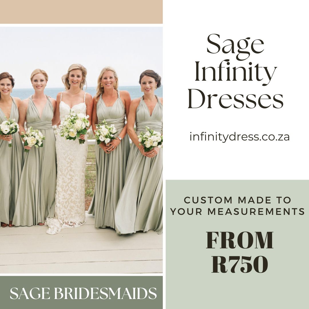 bridesmaid dresses cape town SAGE! Infinity made to your measurements at our factory. 💥👉Order now Wedding boutique