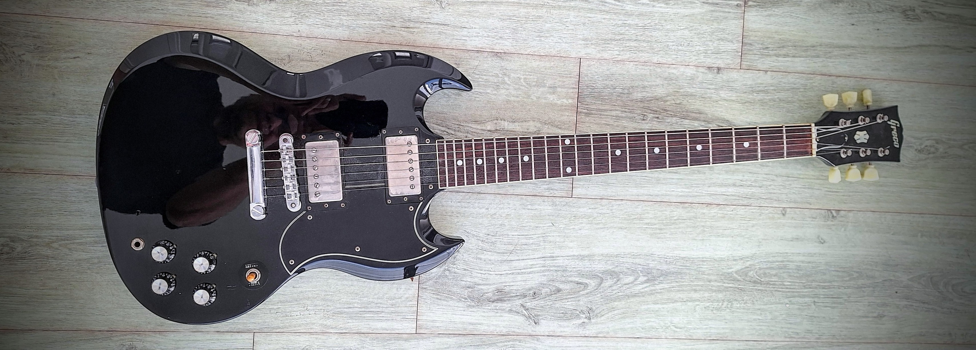 Now playing: 1984 Greco JS-55 John Sykes model.