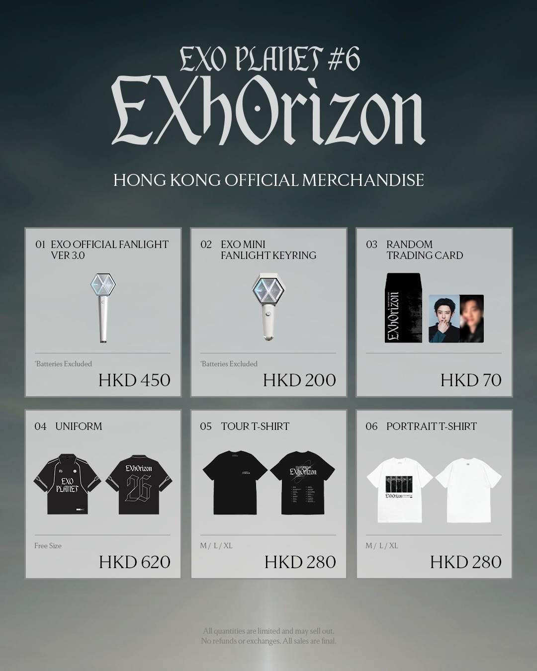 EXO EXhOrizon 香港入場特典トレカ　5枚セット EXO PLANET #6 – EXhOrizon in HONG KONG 2026.06.13,14 (Sat,Sun) 6PM