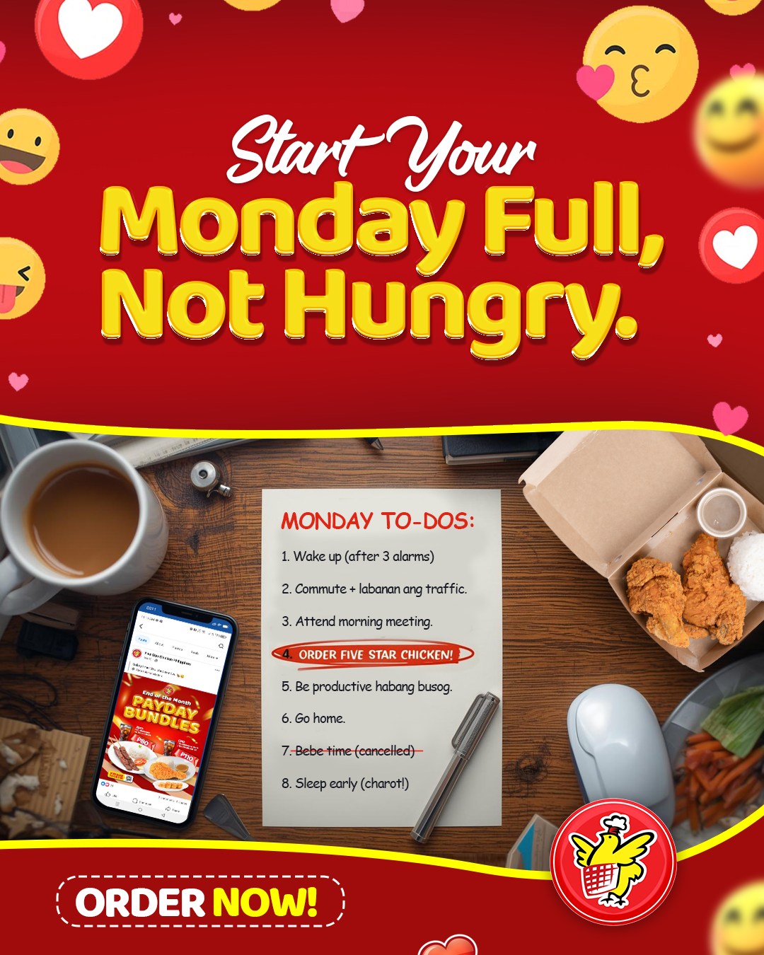Monday grind? Laban ‘yan —... - Five Star Chicken Philippines | Facebook