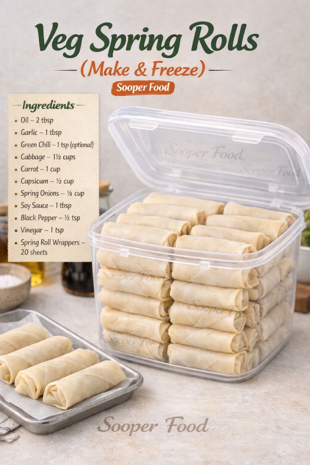 Sooper Food - 🥟 Vegetable Spring Rolls (Make, Freeze &... | Facebook