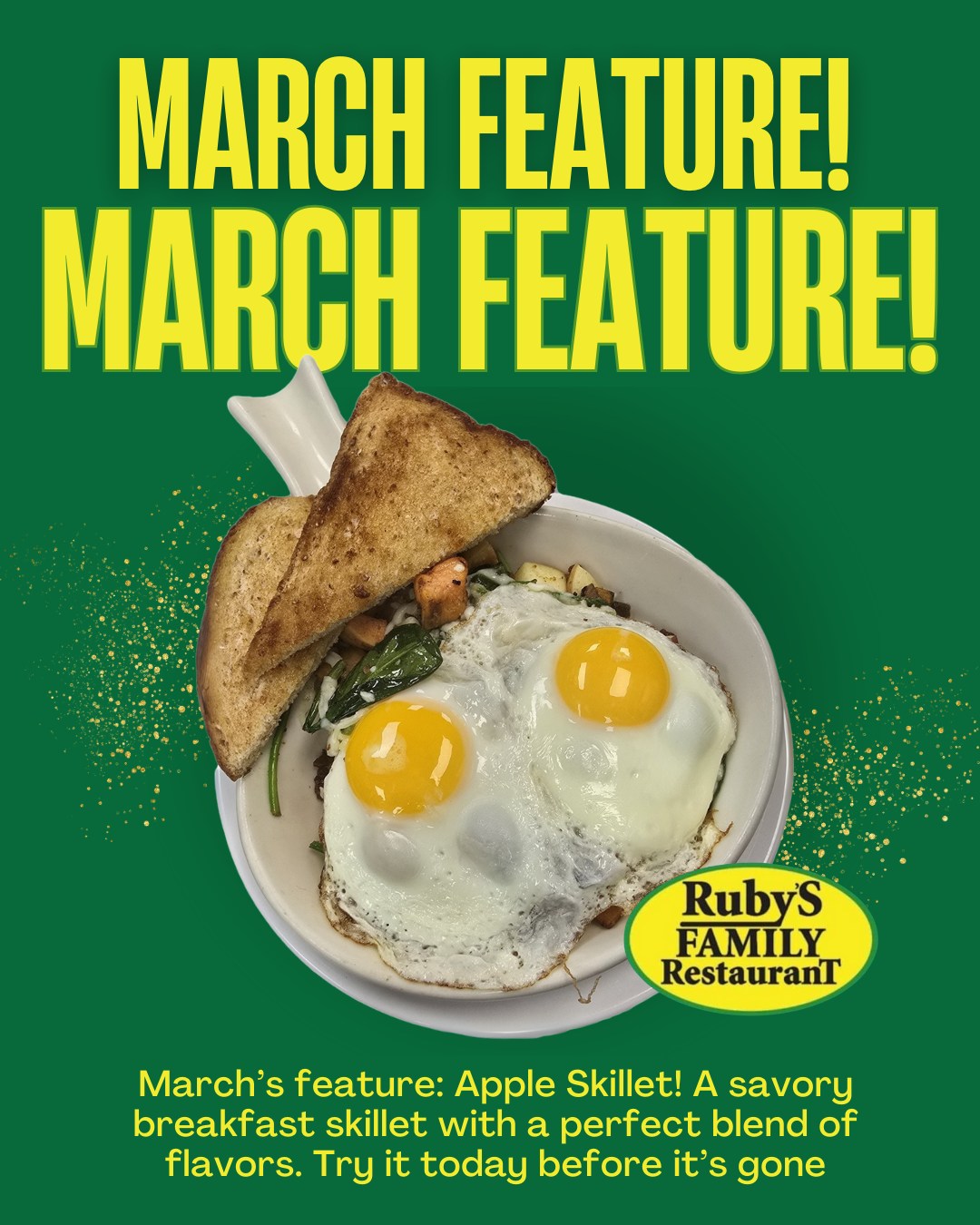 Ruby's - 🍏🍳 March Feature: Apple Skillet! Start your day right with ...