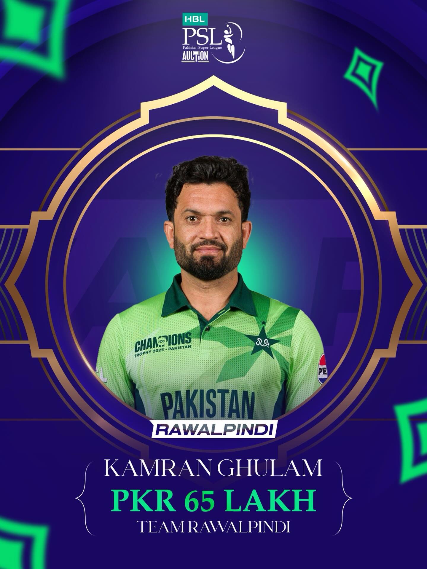 Pakistan - Right-handed batter Kamran Ghulam is now a member of Team ...