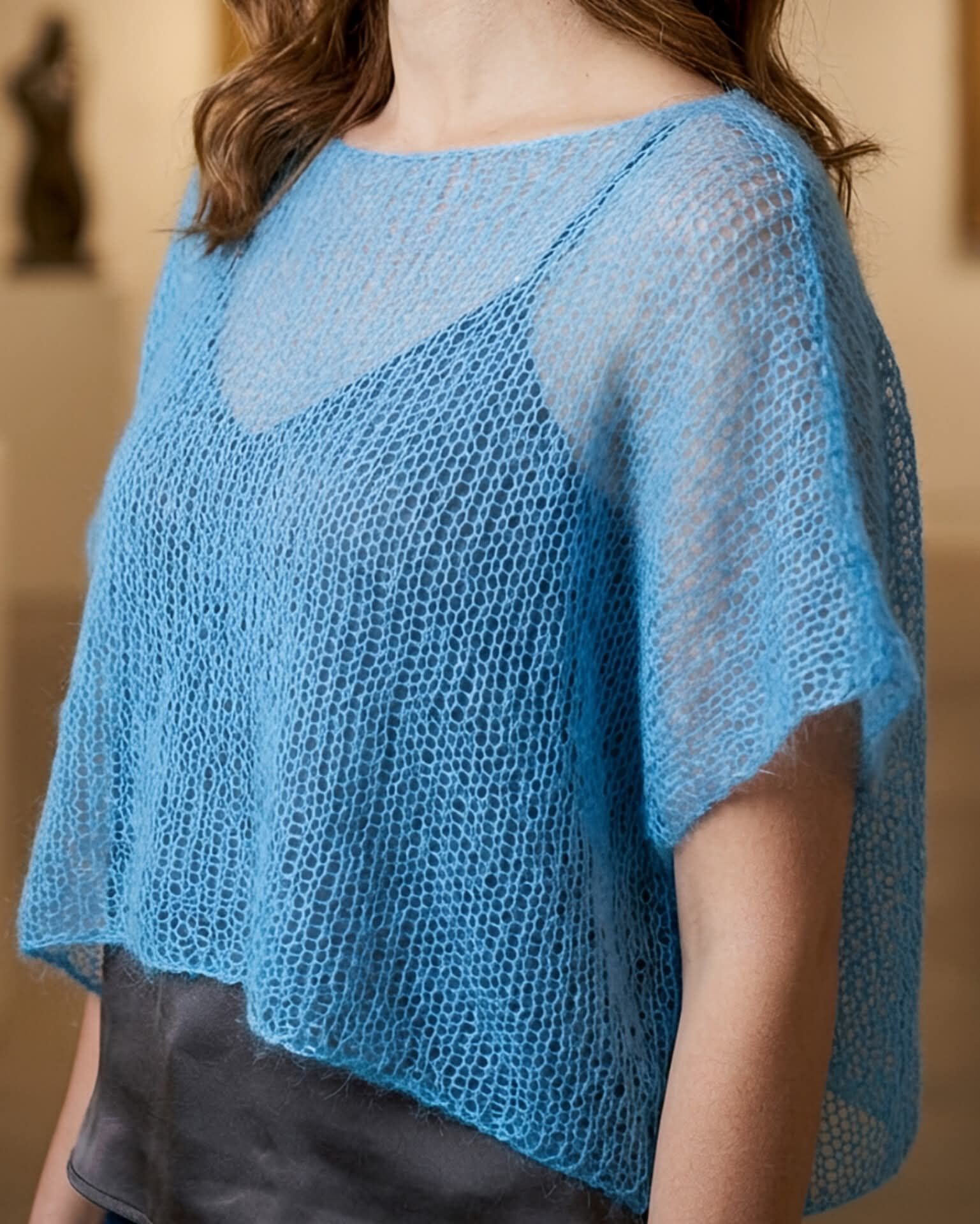 💙Mohair knit top written pattern link on comments