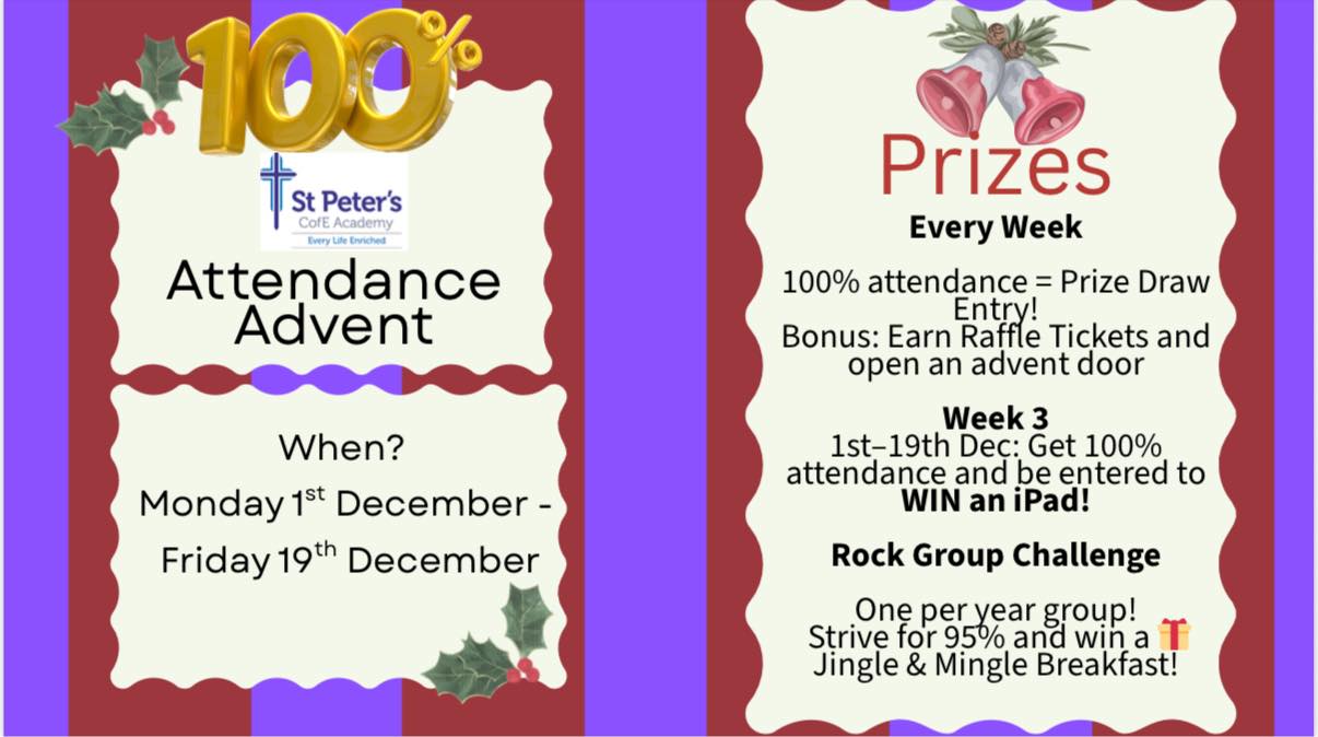 🎄 Attendance Advent Challenge!... - St Peter's Academy | Facebook