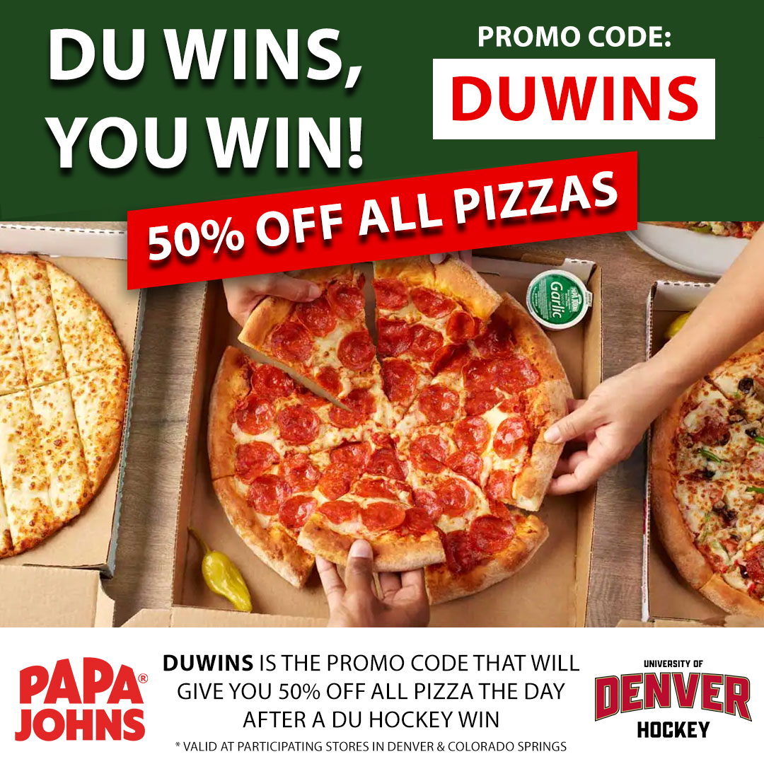 A DU win on Friday means 50% off your online order at PapaJohns