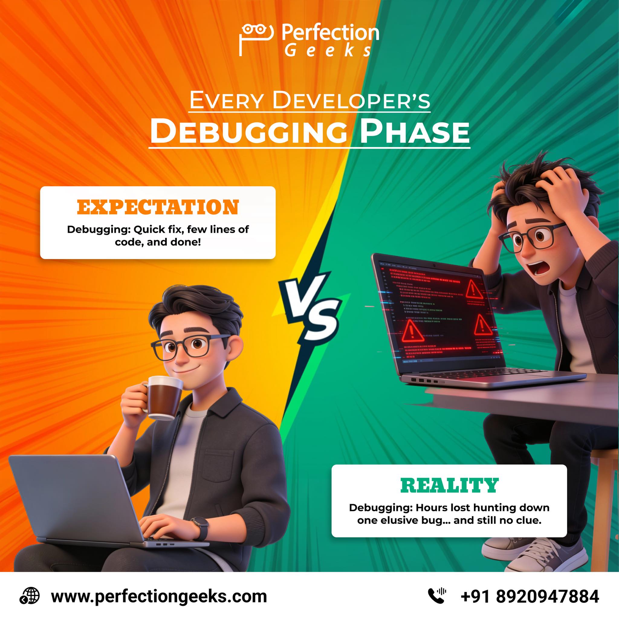 PerfectionGeeks - Debugging in theory vs debugging in real life 😌💻 ...
