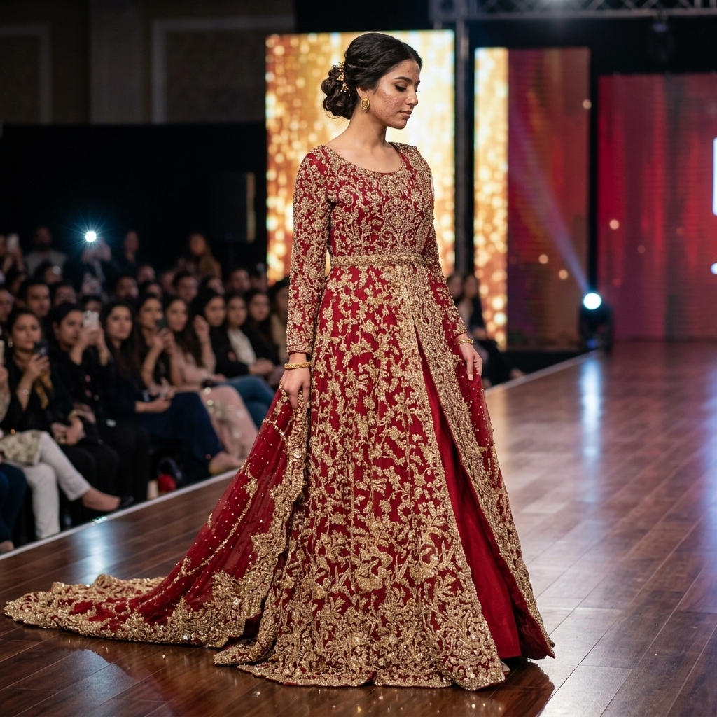 red and golden bridal dress ❤️ Latest Collection 2026 Color_Metallic