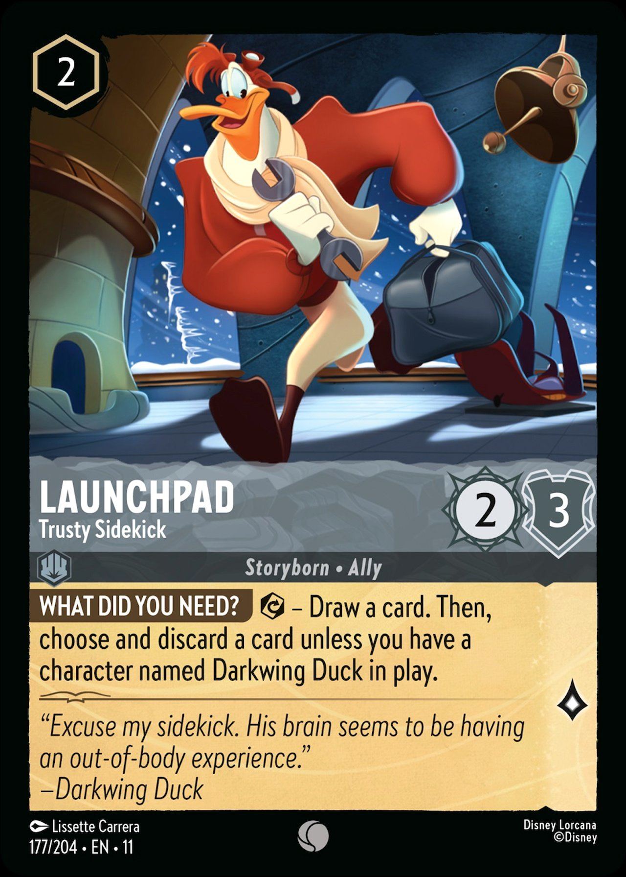 Disney Lorcana TCG gameplay: Darkwing Duck vs Zootopia theme decks