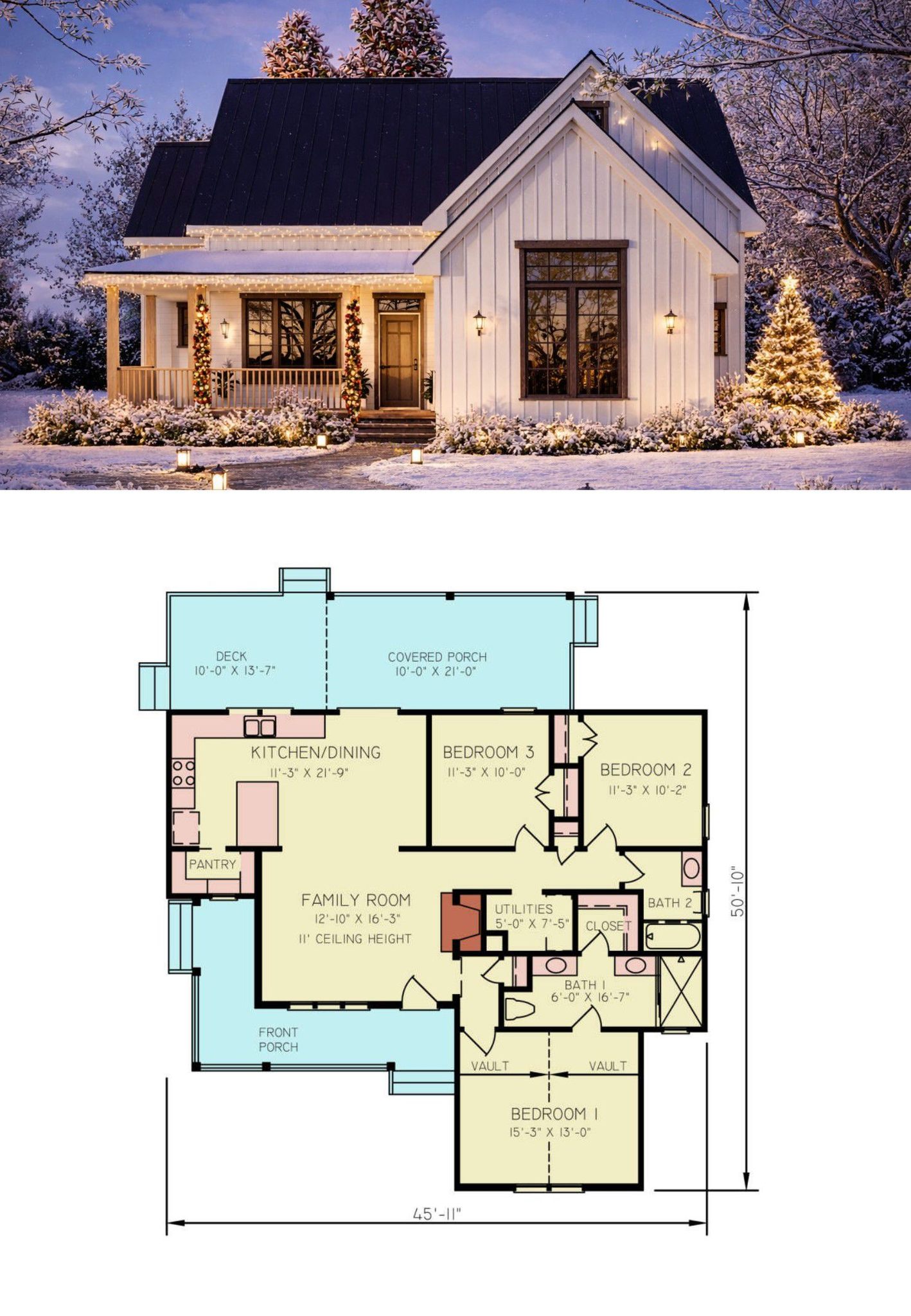 House - Modern Farmhouse Plan with Covered Front & Rear Porches ...