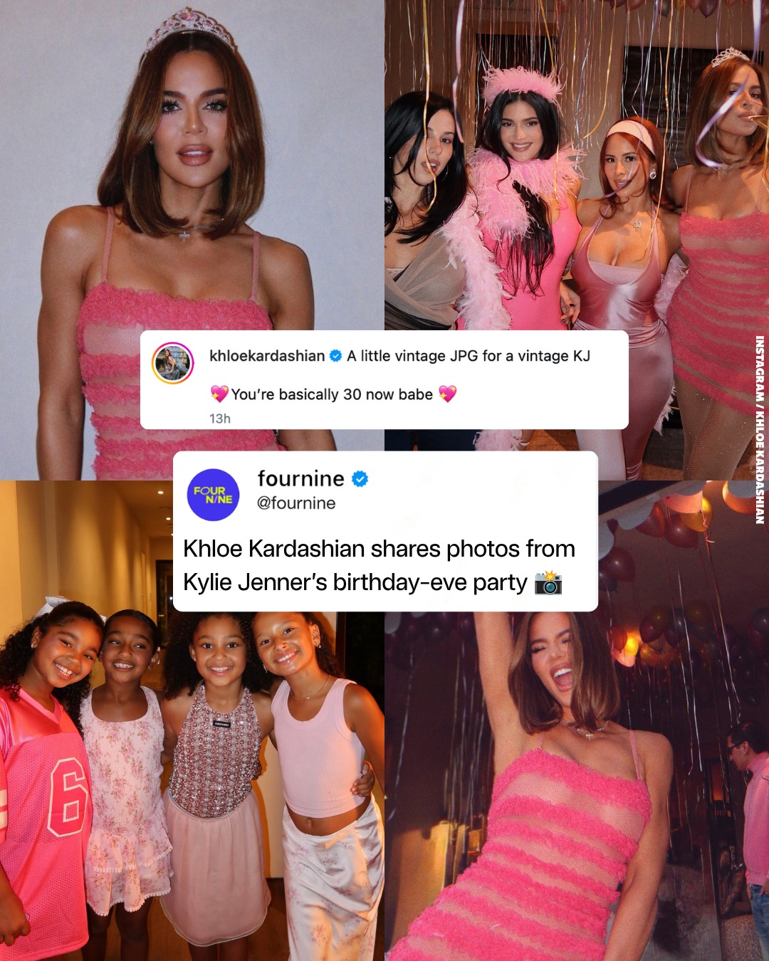 khloe kardashian pink birthday dress Khloé is not letting Kylie forget she's edging closer to 30. 🎀💗 The Kardashian sisters threw a fully birthday-eve party for Kylie ahead of her 29th on August 10, with robe gala